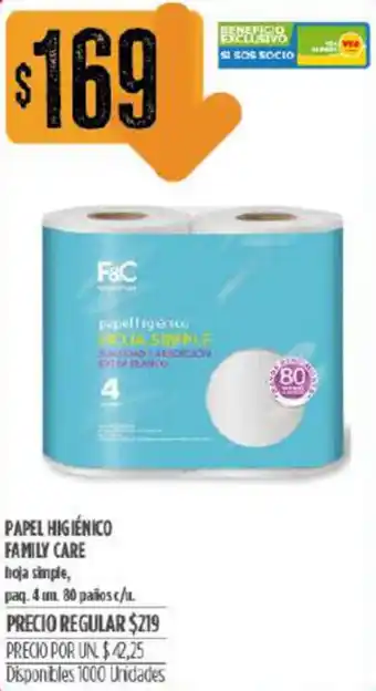 Supermercados Vea Papel Higiénico Family Care 4 un oferta