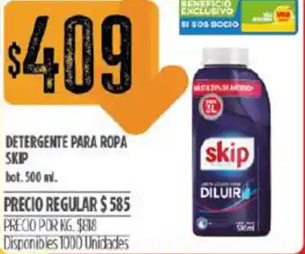 Supermercados Vea Skip Detergente Para Ropa 500 ml oferta