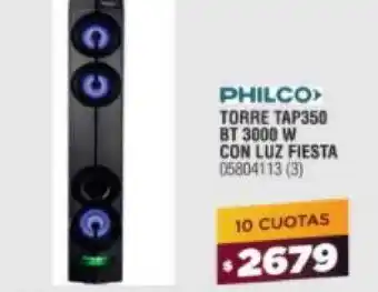 Bringeri Philco Torre TAP350 BT 3000 W con Luz Fiesta oferta