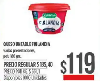Supermercados Vea Finlandia Queso Untable 180 grs oferta