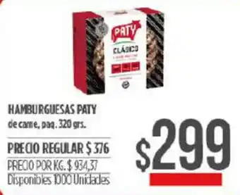 Supermercados Vea Paty Hamburguesas 320 grs oferta