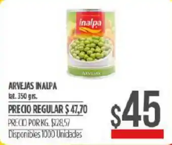 Supermercados Vea Inalpa Arvejas 350 grs oferta