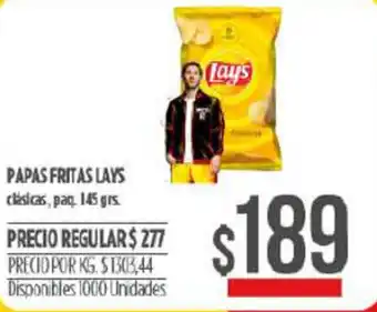 Supermercados Vea Papas Fritas Lays 145 grs oferta