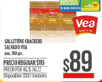 Supermercados Vea Galletitas Crackers Salvado Vea 360 grs oferta