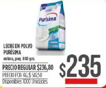 Supermercados Vea Purísima Leche en Polvo 800 grs oferta