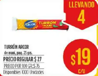 Supermercados Vea Arcor Turrón 25 grs oferta