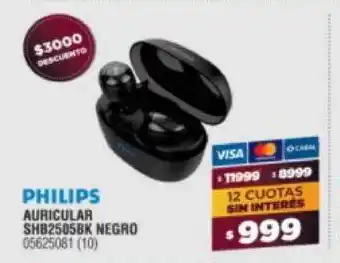 Bringeri Philips Auricular SHB2505BK Negro oferta