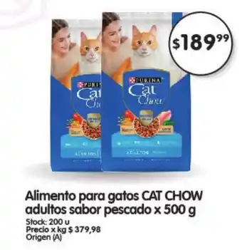 Supermercados Buenos Días Cat Chow Alimento para gatos adultos sabor pescado x 500g oferta