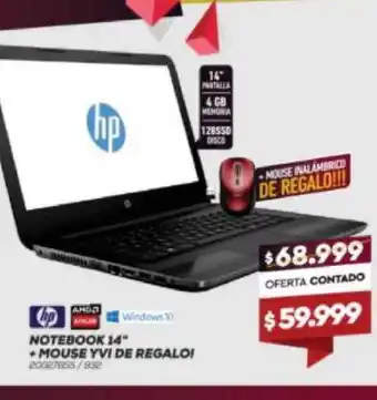 Bringeri HP Notebook 14" + Mouse YVI de Regalo oferta