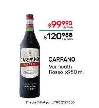 Nini Mayorista Carpano Vermouth Rosso x950 ml oferta
