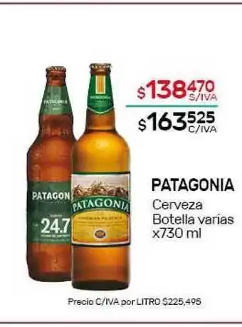 Nini Mayorista Patagonia Cerveza Botella varias x730 ml oferta