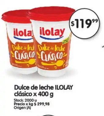 Supermercados Buenos Días Ilolay clásico Dulce de leche x 400g oferta