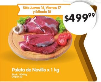 Supermercados Buenos Días Paleta de Novillo x 1kg oferta