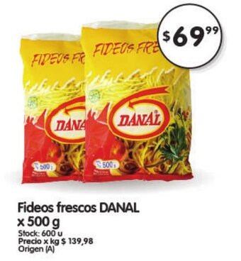Supermercados Buenos Días Danal Fideos frescos x 500g oferta
