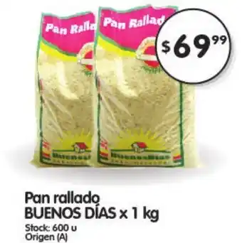 Supermercados Buenos Días Buenos Días Pan Rallado x 1kg oferta