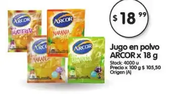 Supermercados Buenos Días Arcor Jugo en polvo x 18g oferta