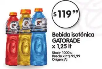 Supermercados Buenos Días Gatorade Bebida isotónica x 1,25lt oferta