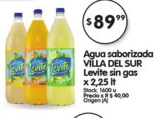 Supermercados Buenos Días Villa Del Sur Agua saborizada Levite sin gas x 2,25lt oferta