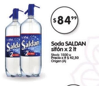 Supermercados Buenos Días Saldan Soda sifon x 2lt oferta