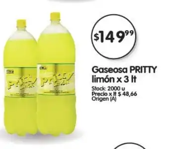 Supermercados Buenos Días Pritty Gaseosa Limón x 3lt oferta