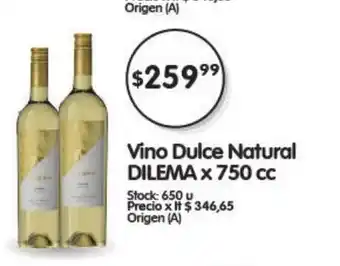 Supermercados Buenos Días Dilema Vino Dulce Natural x 750cc oferta