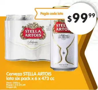 Supermercados Buenos Días Stella Artois Cerveza lata six x 473cc oferta
