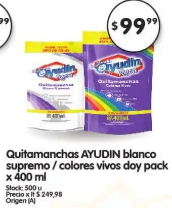 Supermercados Buenos Días Ayudin Quitamanchas blanco supremo/colores vivos doy pack x 400ml oferta