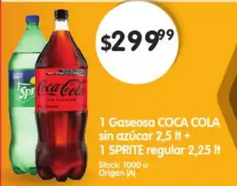 Supermercados Buenos Días Coca Cola 1 Gaseosa sin azucar 2,5lt oferta