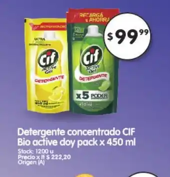 Supermercados Buenos Días CIF Detergente concentrado Bio Active day pack x 450ml oferta