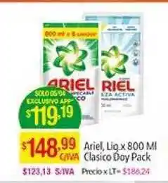 Medamax Ariel Liq. x 800 ml Clasico Doy Pack oferta