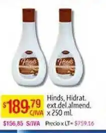 Medamax Hinds Hidrat. Ext. Del. Almend. x 250 ml oferta