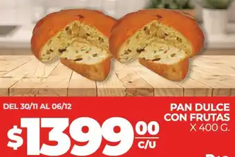 Supermercados DIA PAN DULCE CON FRUTAS X 400G oferta