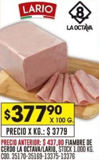 Coto CERDO LA OCTAVA/LARIO x 100g oferta