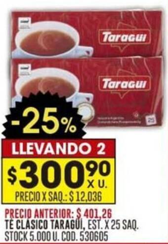 Coto TE CLASICO TARAGUI, EST. X 25 SAQ oferta