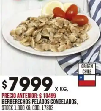 Coto BERBERECHOS PELADOS CONGELADOS oferta