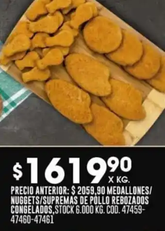 Coto MEDALLONES/ NUGGETS/SUPREMAS DE POLLO REBOZADOS CONGELADOS oferta