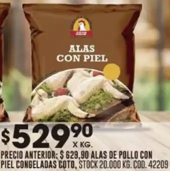 Coto ALAS DE POLLO CON PIEL CONGELADAS COTO oferta