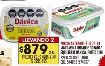 Coto MARGARINA UNTABLE DORADA/ EQUILIBRIO DANICA, POTEX 210/ 220G oferta