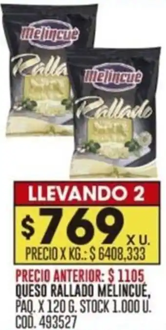 Coto QUESO RALLADO MÉLINCUÉ, PAQ. X 120G oferta