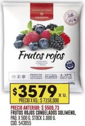 Coto FRUTOS ROJOS CONGELADOS SOLIMENO, PAQ. X 500G oferta