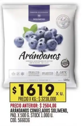 Coto ARANDANOS CONGELADOS SOLIMENO, PAQ. X 500G oferta