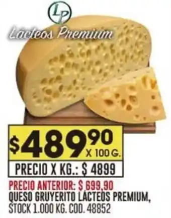 Coto QUESO GRUYERITO LÁCTEOS PREMIUM X 100G oferta
