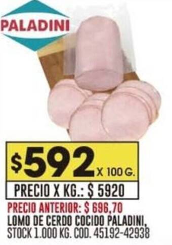 Coto LOMO DE CERDO COCIDO PALADINI X 100G oferta