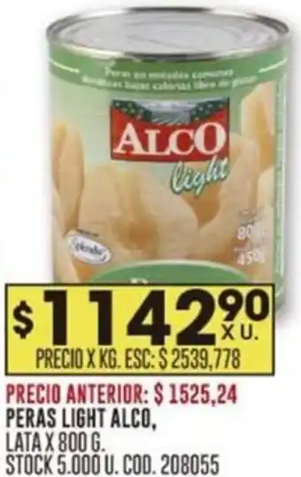 Coto PERAS LIGHT ALCO LATA X 800G oferta