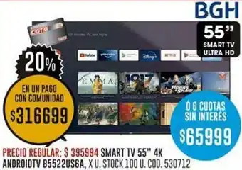 Coto SMART TV 55" 4K ANDROID TV B5522US6A oferta