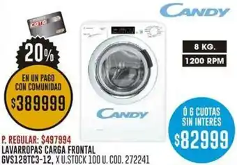 Coto LAVARROPAS CARGA FRONTAL GVS128TC3-12 oferta