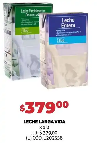 Makro LECHE LARGA VIDA x 1 lt oferta