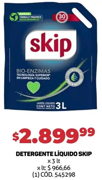 Makro DETERGENTE LÍQUIDO SKIP x 3 lt oferta