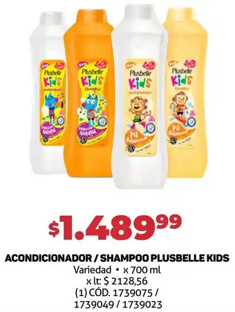 Makro ACONDICIONADOR/SHAMPOO PLUSBELLE KIDS 700ml oferta