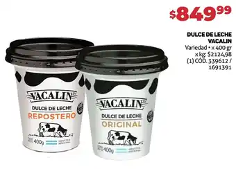Makro DULCE DE LECHE VACALIN Variedad x 400gr oferta